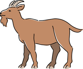 手描きのヤギのイラスト