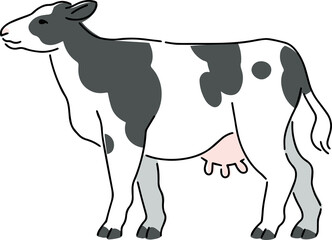 手描きのホルスタインのイラスト