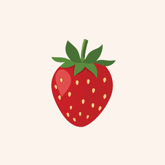 Fresh Strawberry Vector Illustration on White Background
