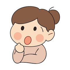 若い女性、考え事をしている、アイディアがひらめいた