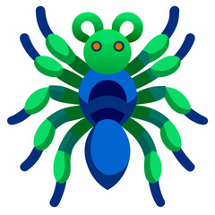 Fototapeta premium Stunning Green bottle Blue Tarantula on a White Background