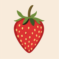 Fototapeta premium Fresh Strawberry Vector Illustration on White Background
