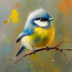 Fototapeta premium Cyanistes caeruleus Blue Tit bird.