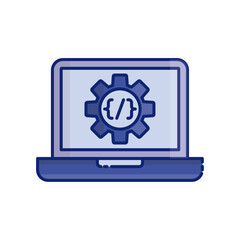 Flat programming icon showing code brackets, often used in developer platforms.