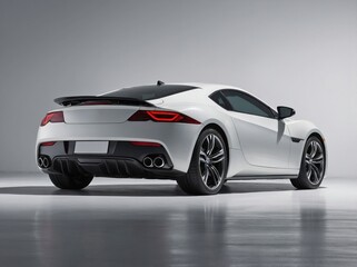 A coupe captured from a 45-degree rear angle