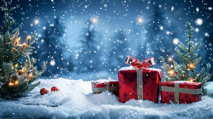 Christmas and New Year's gift scene with Generative AI technology