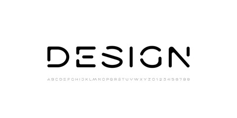 Technology font, digital cyber alphabet made future space style, letters A, B, C, D, E, F, G, H, I, J, K, L, M, N, O, P, Q, R, S, T, U, V, W, X, Y, Z and numerals 0, 1, 2, 3, 4, 5, 6, 7, 8, 9.