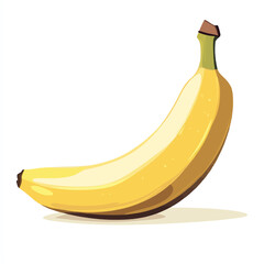 Fresh Banana Vector Illustration on White Background