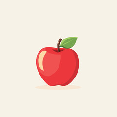 Fresh Red Apple on White Background