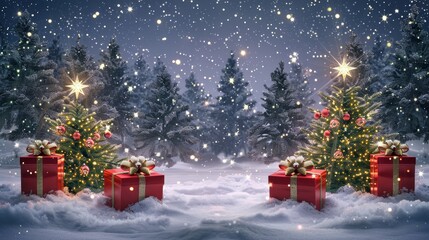 Christmas and New Year's gift scene with Generative AI technology