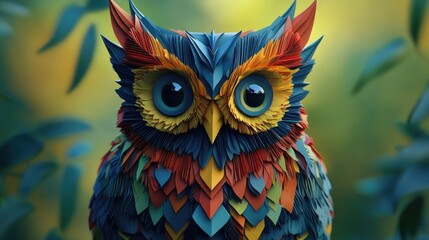 Obraz premium Owl perched on tree branch