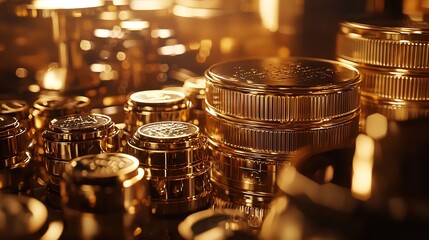 Naklejka premium Gold Bullion Illustration in 16K Resolution Ultra Photorealistic Detail