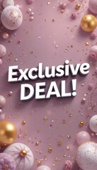 Naklejka premium Exclusive Deal 3D Text discount shopping