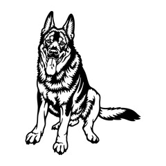 German Shepherd Dog Breed - Pet Vector Cut file, Dog Silhouette Stencil - Cricut file