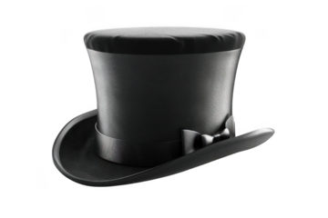 Classic Top Hat Sits Elegantly on Black Background with Formal Fashion Theme