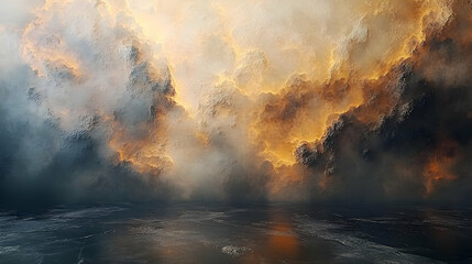 Abstract Cloud Background with Reflection