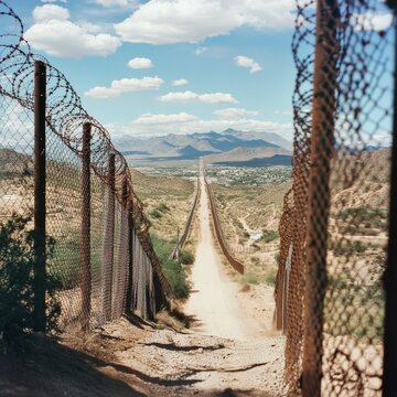View border fence near Naco on April 18, 2017