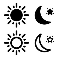 Sun and moon icon illustration isolated vector sign symbol.