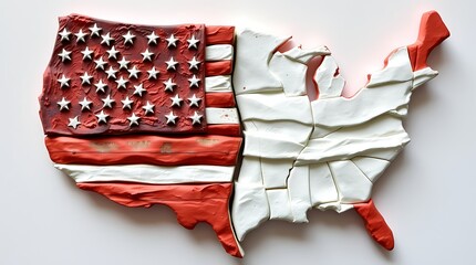 Fototapeta premium Grunge Flag of the USA in with grunge texture.