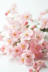 Fototapeta premium Pink Flowers on White Surface