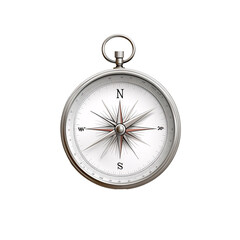Vintage compass isolated on transparent background with detailed design.