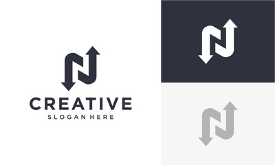 initial n vector logo