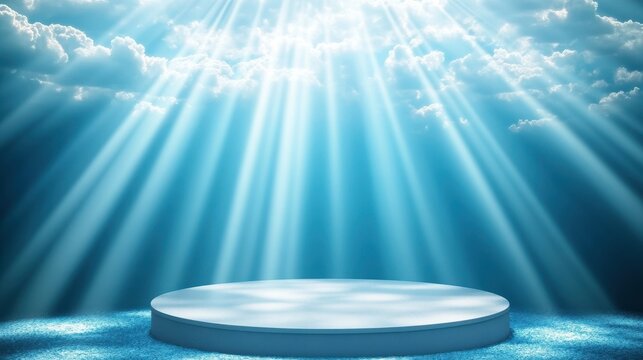 Heavenly Light Illuminates Empty Circular Platform