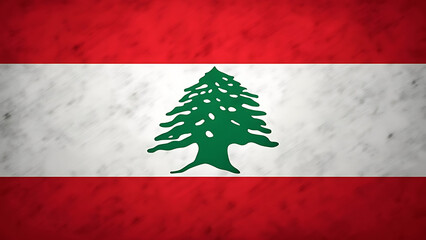 Lebanese Flag with Cedar Tree Symbolizing Peace and Heritage