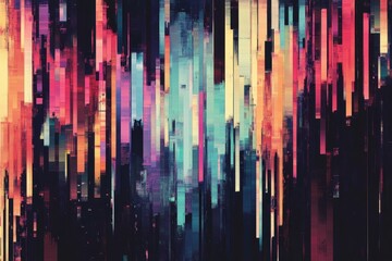 Fototapeta premium Abstract Digital Art with Vertical Stripes in Vibrant Hues