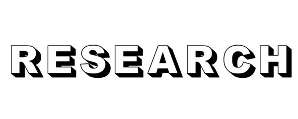 Research. Word. 3D Text. Letters. 