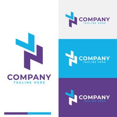 bold initial VN or letter V logo symbol icon flat stock vector design