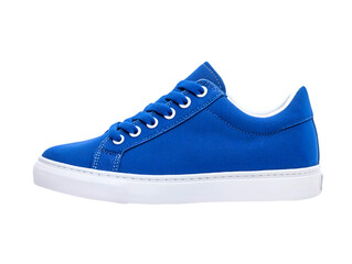 "Stylish Blue Canvas Sneaker with White Sole Representing Casual Fashion and Comfort"

