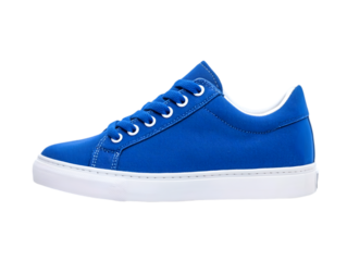 "Stylish Blue Canvas Sneaker with White Sole Representing Casual Fashion and Comfort"

