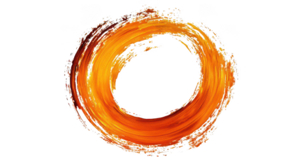 Vibrant Orange Abstract Brush Stroke Design