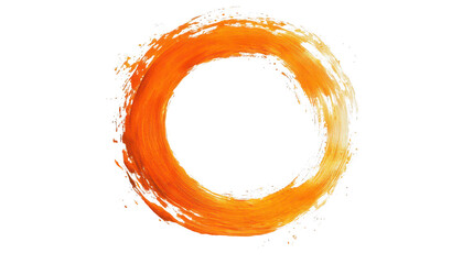 Abstract Orange Circular Brush Stroke