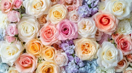Colorful rose background, wallpaper with Generative AI technology