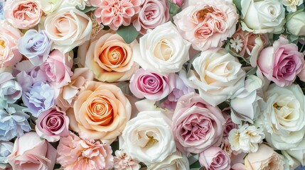 Colorful rose background, wallpaper with Generative AI technology