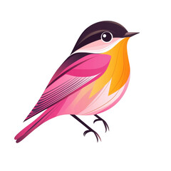 Obraz premium pink icon of Bird isolated on a transparent background Minimalist flat icon, vector logo style sign clipart on a no background png