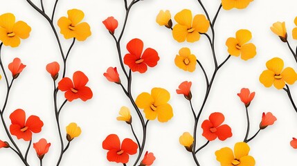 Vibrant Yellow Snapdragon Seamless Pattern Design