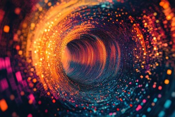 Obraz premium Abstract Tunnel of Light and Color with Defocused Bokeh