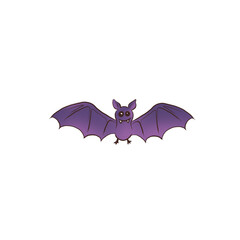 Fototapeta premium purple bat with outstretched wings, perfect for Halloween, night scenes, or adventure stories.