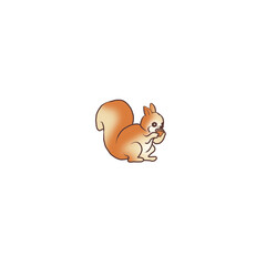 Cute squirrel holding a nut, showcasing its playful and energetic nature. Great for forest themes or educational content.