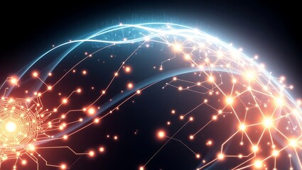 Naklejka premium Ethereal artificial intelligence composition with swirling energy flows, digital symbols, and glowing lines evoking advanced technology