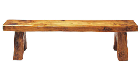  Rustic wooden bench crafted with rich timber, showcasing simplicity, durability, and natural charm. Perfect for outdoor settings or interiors with traditional or country-style themes.