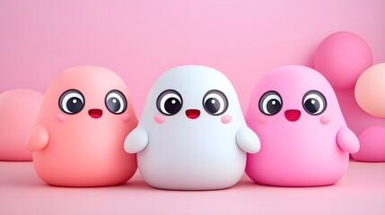 Fototapeta premium Cute Character Design with Colorful Shapes