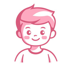 pink icon of Child isolated on a transparent background Minimalist flat icon, vector logo style sign clipart on a no background png