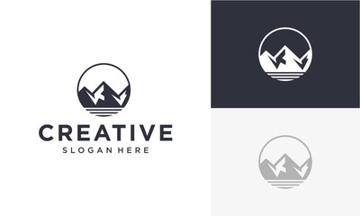 mountain adventure vector logo
