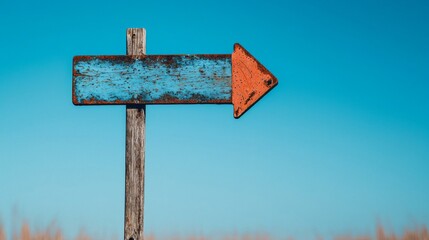 Directional Sign Against Clear Blue Sky