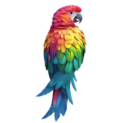 Fototapeta premium red and yellow macaw in transparent background 