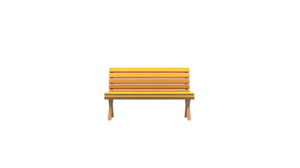 Simple Wooden Park Bench, Yellow, Outdoor Seating, Relaxation, Rest